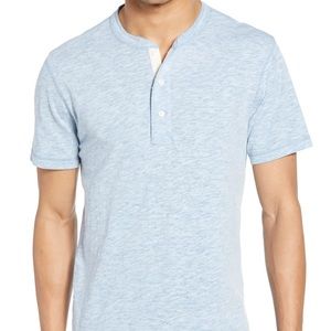 New Faherty Short Sleeve Heather Henley Shirt